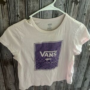 Vans crop top shirt pink and purple
